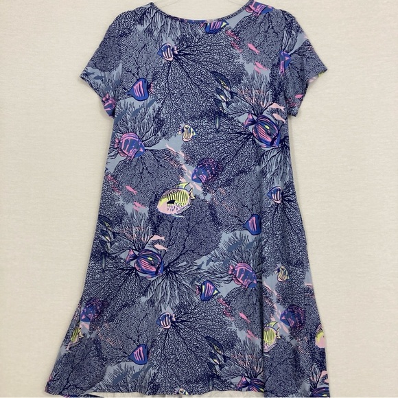 Tori Richard Honolulu Fish Print Ultra Soft Comfy Stretch Casual Dress Large - Picture 9 of 10